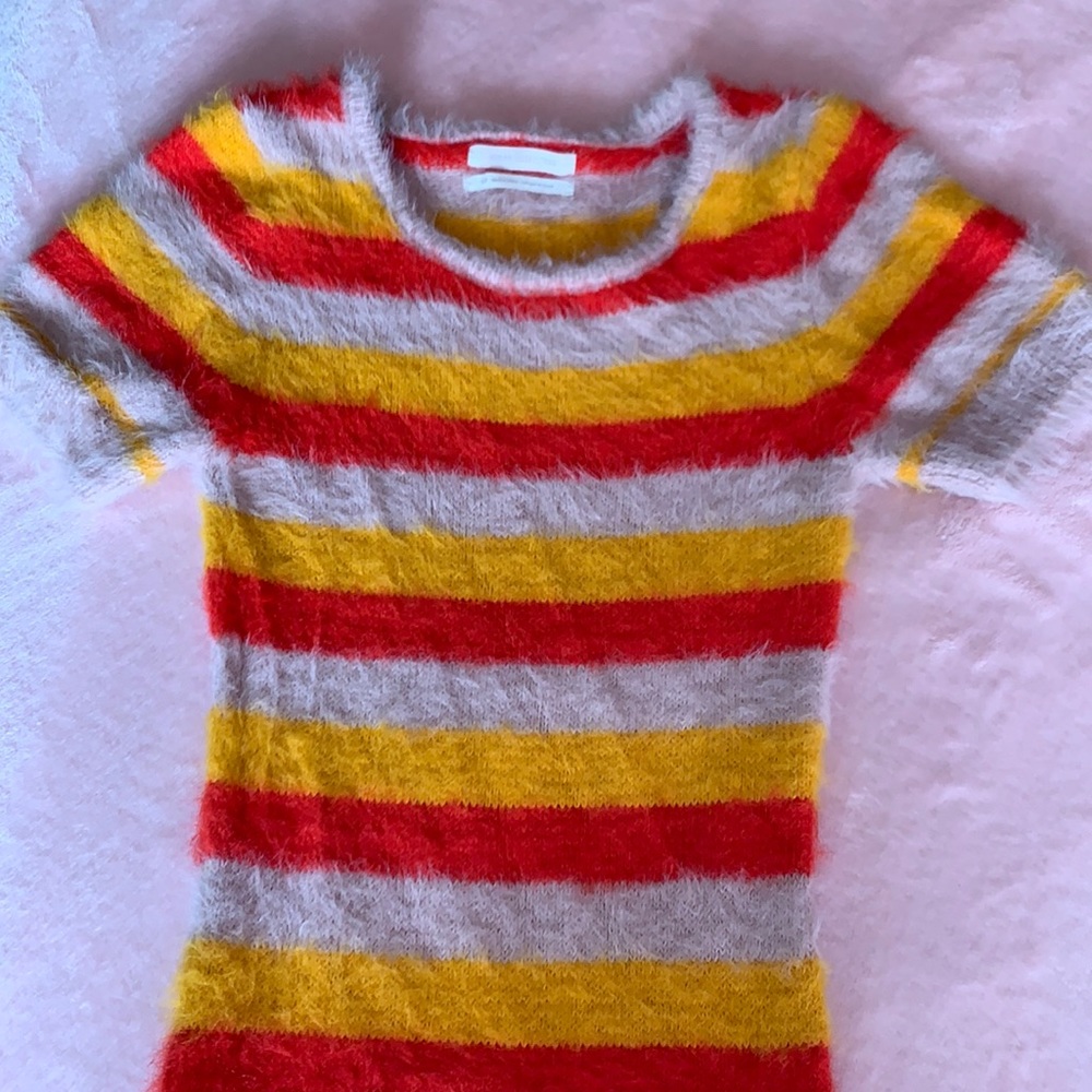 Women’s striped furry dress